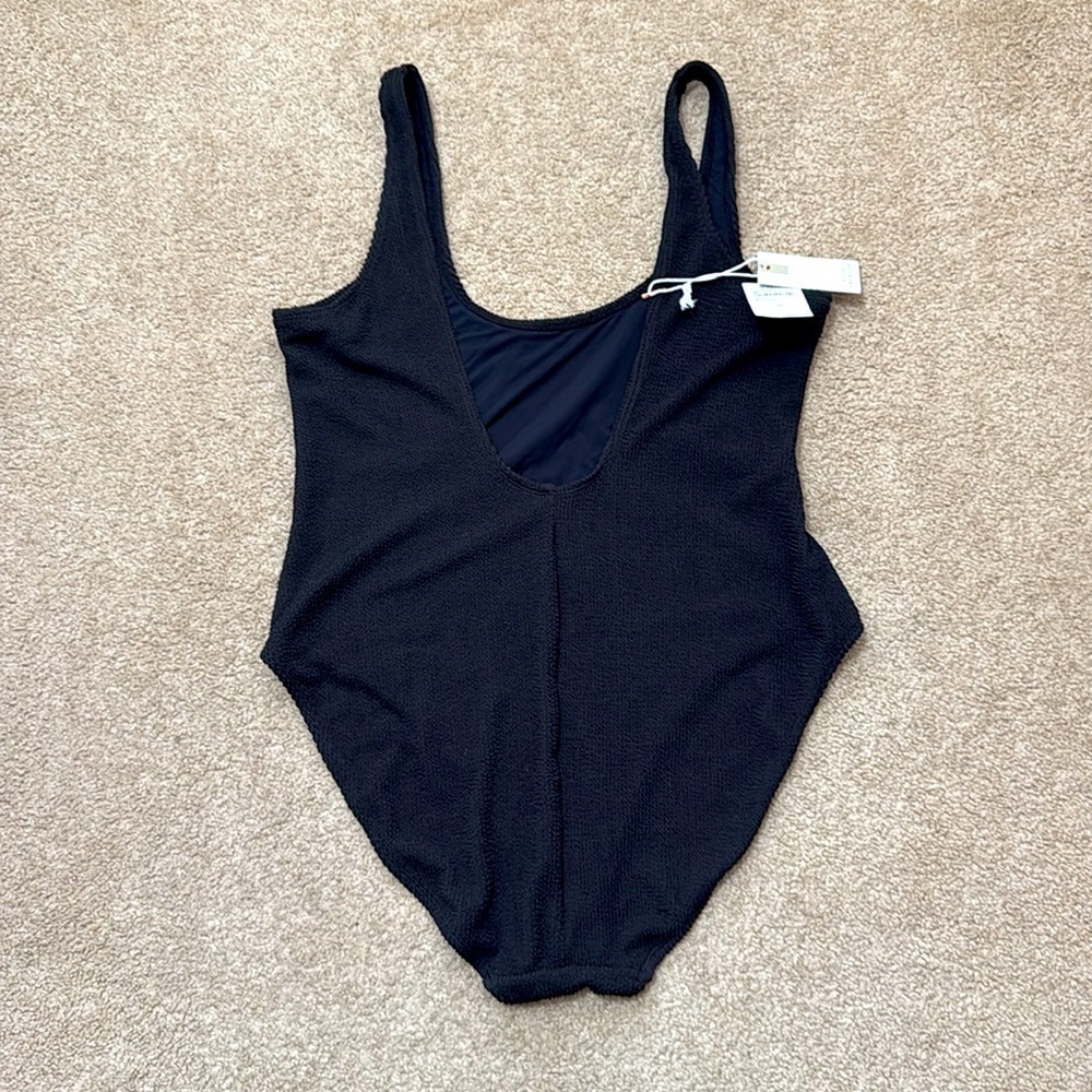 NWT Good American Always Fits Modern Tank Black One Piece Swimsuit Size 7/8 - Picture 4 of 8